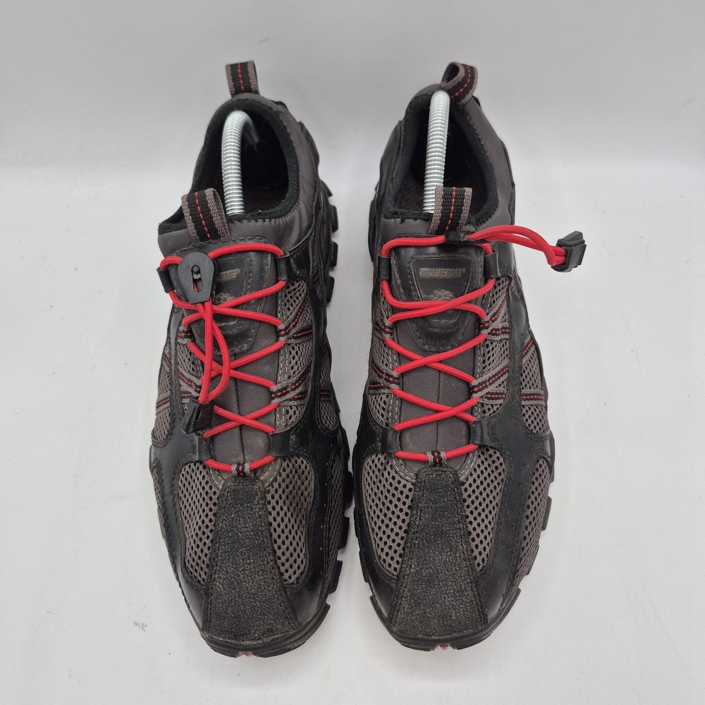 Wolverine Shoes Mens Size 10 Black Gray Red Mesh Quick Lace Vibram Trail Hiking - Picture 9 of 15